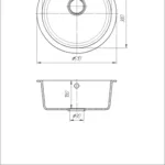 Кухонная мойка Раунд черный из камня