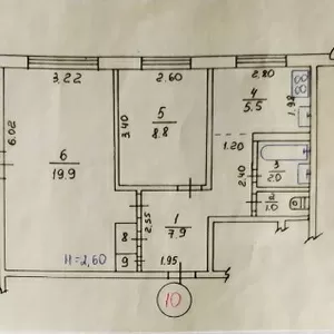 Продам 3 к.кв. на Салтовке в 602 м/р