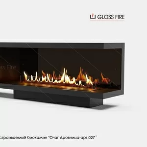 Вбудований біокамін Очаг Дровница 1200 - арт.027 Gloss Fire 