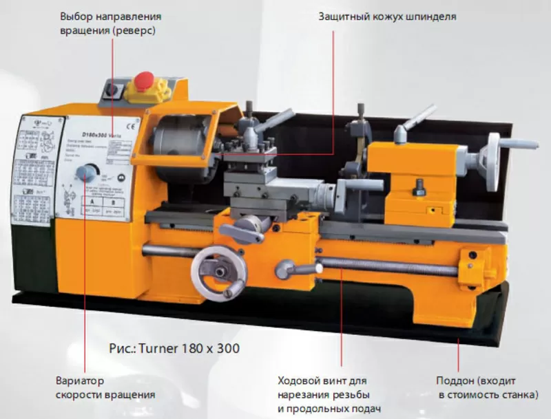 Токарный станок по металлу Turner 180x300