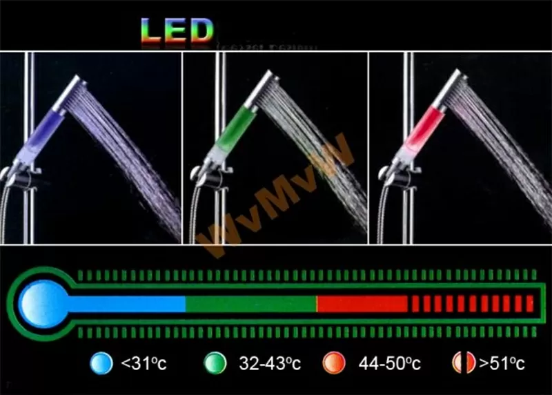 Душ прозрачный термо подсветка воды НАЛИЧИЕ