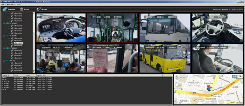 Видео наблюдение для пассажирского транспорта.