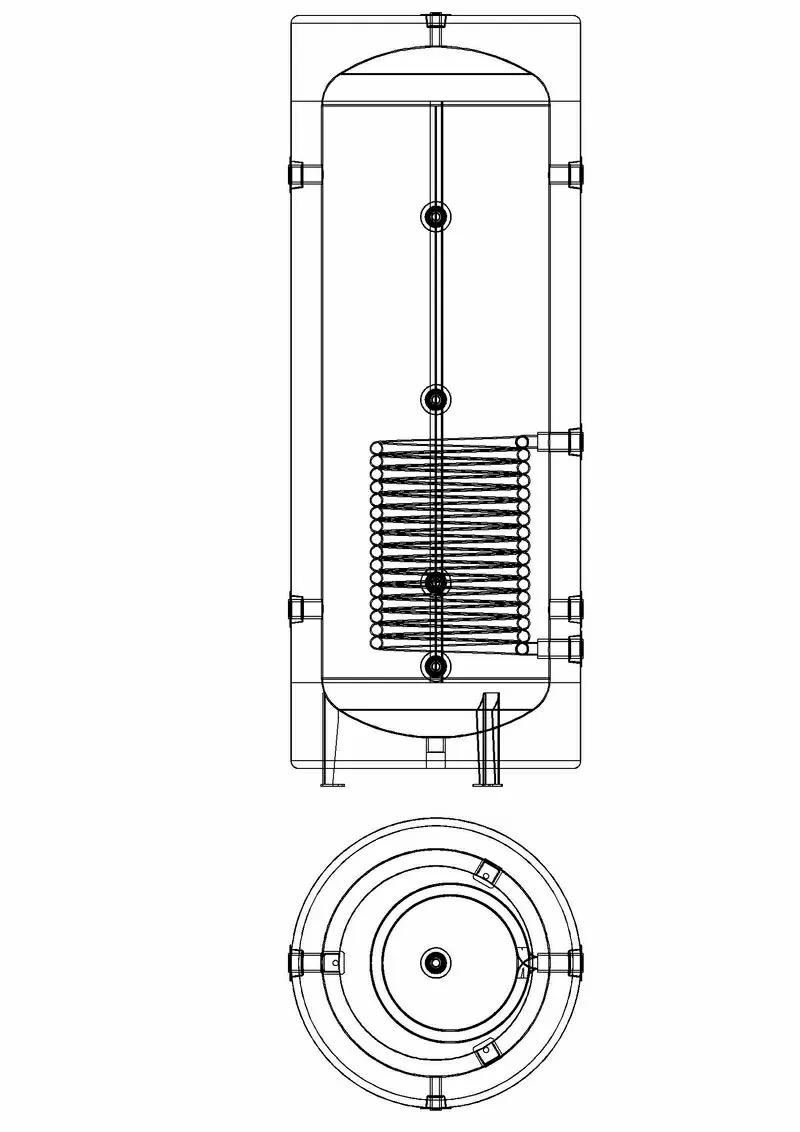 Буферная емкость с изоляцией и змеевиком 3