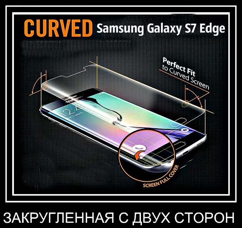Защитное стекло-пленка для  для Samsung S7 Edge-(Япония)