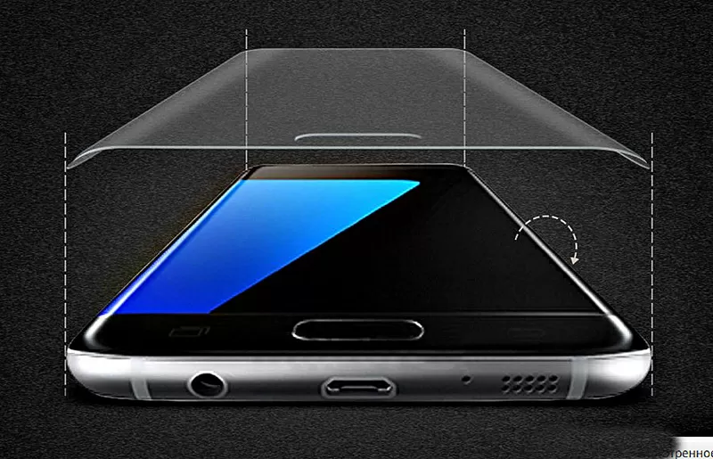 Защитное стекло-пленка для  для Samsung S7 Edge-(Япония) 3