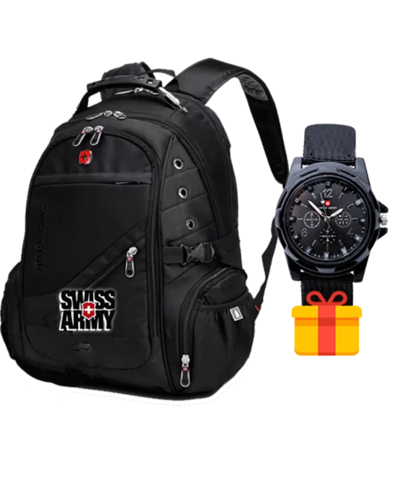   Швейцарский рюкзак SWISSGEAR + часы Swiss army в подарок