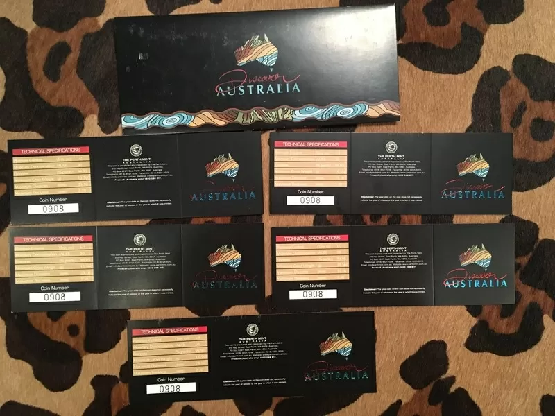 Набор коллекционных платиновых монет Discover Australia , 1/2 oz каждая 2