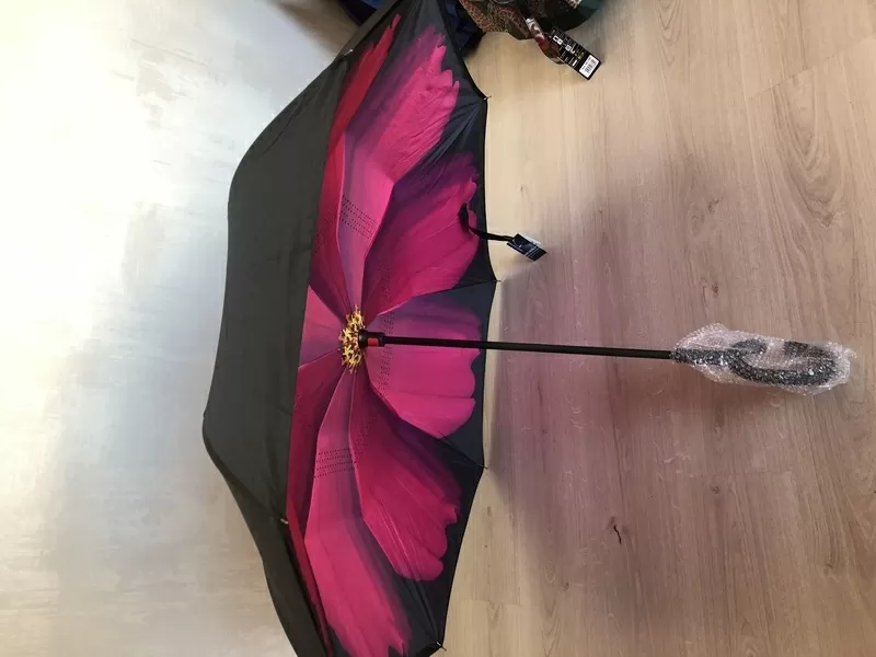 Ветрозащитный обратный зонтик складной двойной Слои перевертыш 14