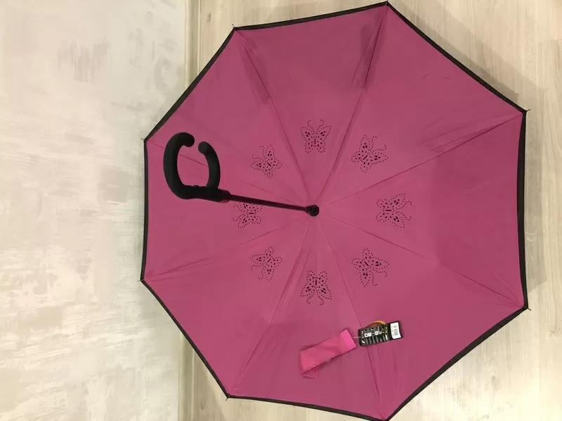 Ветрозащитный обратный зонтик складной двойной Слои перевертыш 8