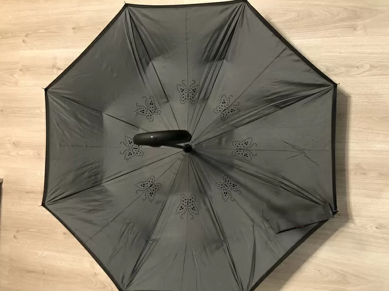 Ветрозащитный обратный зонтик складной двойной Слои перевертыш 7