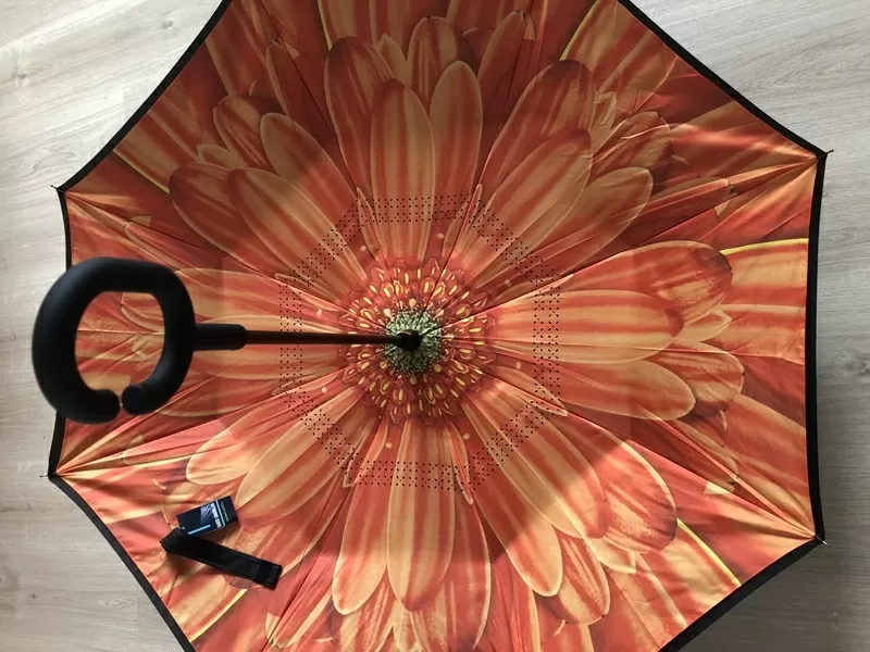 Ветрозащитный обратный зонтик складной двойной Слои перевертыш 15