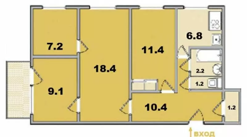 продам 4 комн.кв. салтовка 531 мкрн.