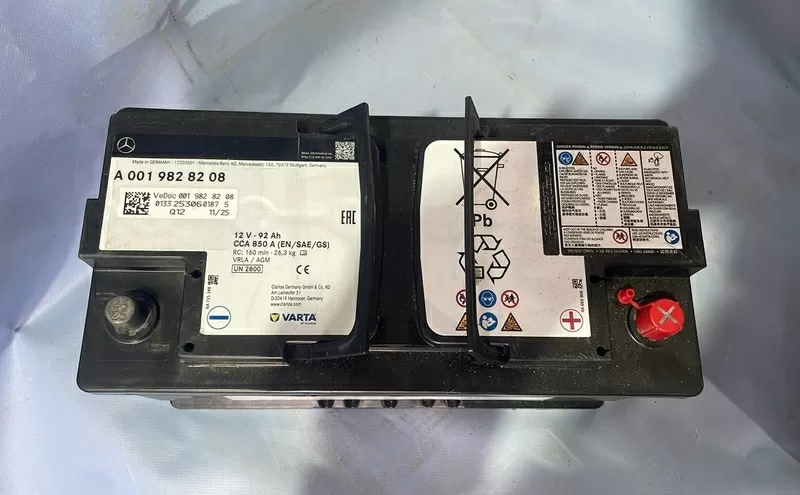 Аккумулятор Mercedes AGM Start Stop 92Ah,  850A,  12V A0019828208