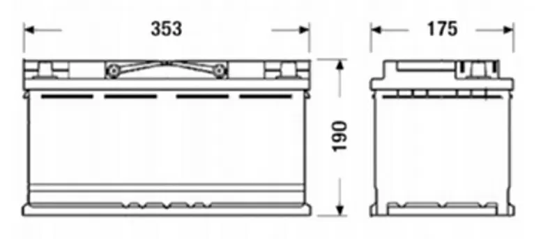 Аккумулятор Mercedes AGM Start Stop 92Ah,  850A,  12V A0019828208 6
